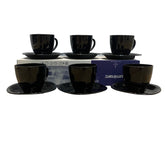 Juego De 6 Tazas y platos Carine Negro 220 Ml